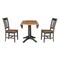 International Concepts Round Round 42 in. Dual Drop Leaf Dining Table with 2 Splatback Chairs in Hickory/Washed Coal, Wood K45-42DPT-27B-C10-2 - alternate 2
